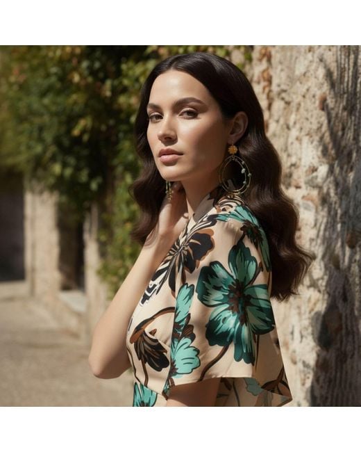 Jaredjamin Metallic Lotus Dream Aventurine Chandelier Earrings