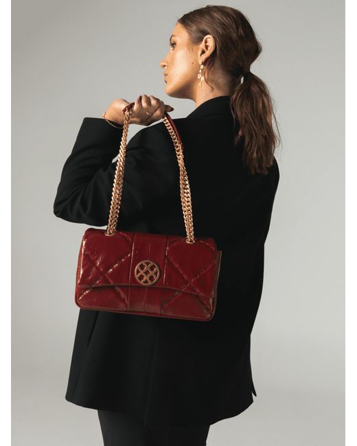 Orange Cube Red Mosaic Diamond Chain Bag