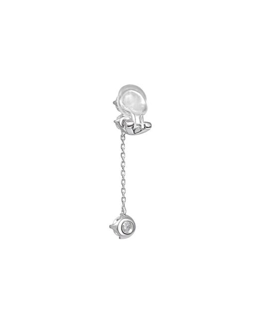 Arte Madrid White Gemma Round Dangle Earrings