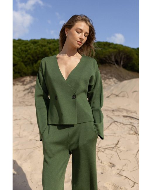SALANIDA Green Galante Knitted 100% Merino Blazer