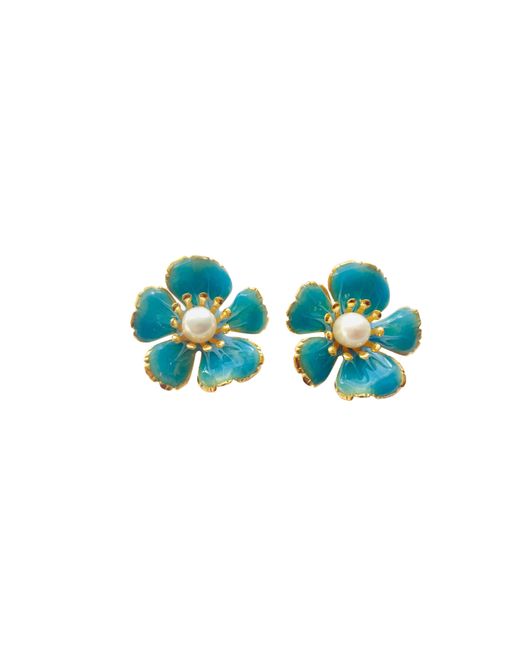 The Pink Reef Blue Small Hand Painted Floral
