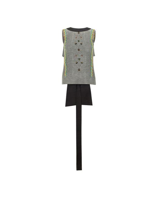Boutique Kaotique Gray Bug Wool Cut Out Top