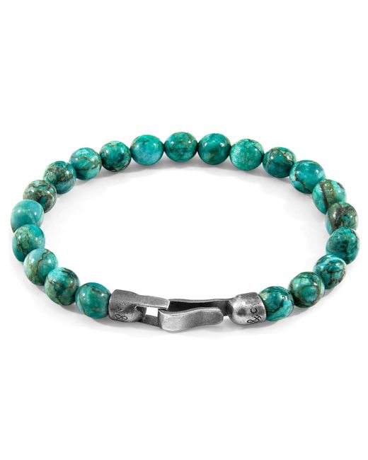 Anchor and Crew Blue Nachi & Stone Beaded Bracelet for men
