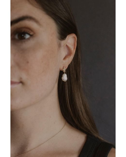 Claire Hill Designs Metallic Pearl Vermeil Lichen Drop Earrings