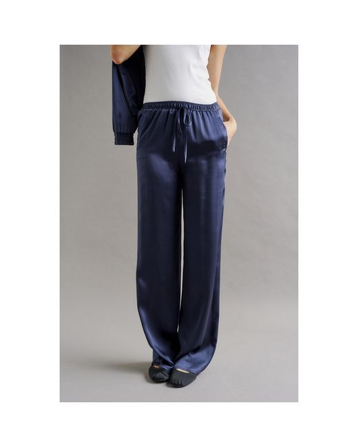 The Summer Edit Blue Grace Silk Trouser