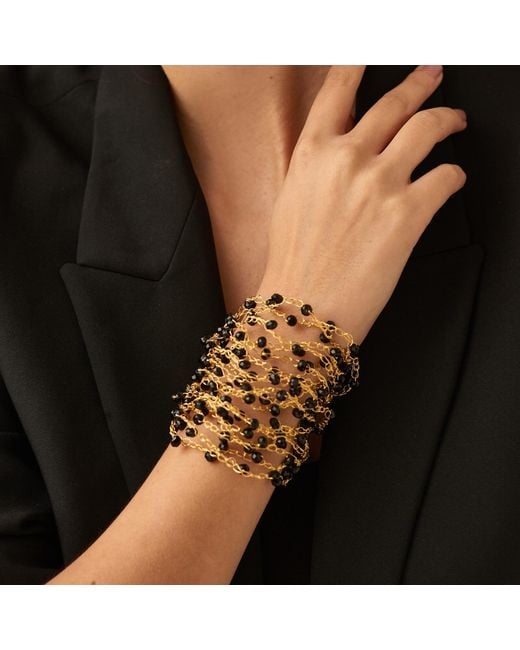 Lavish by Tricia Milaneze Black Multi Strings Handmade Bracelet