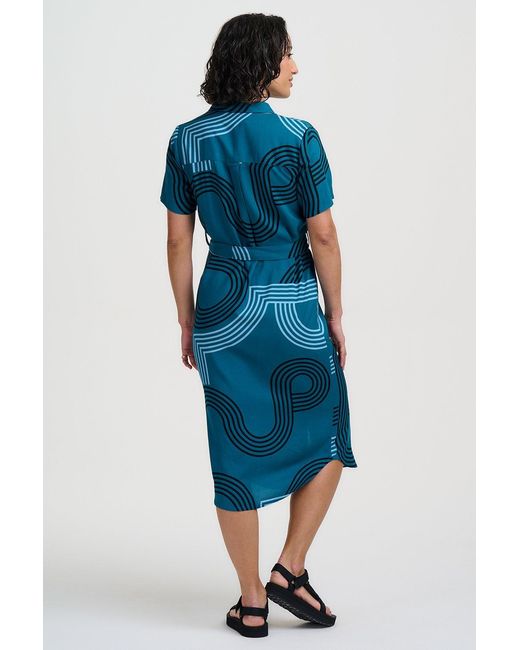 Sugarhill Blue Dorothy Midi Shirt Dress, Ocean Racer