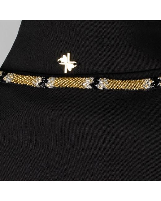 House of Laines London Black Laines Couture Tailored Cape With Embellished & Wrap Around Snake