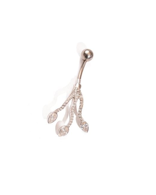 Ebru Jewelry Metallic Triple Drop Diamond Sterling Belly Piercing