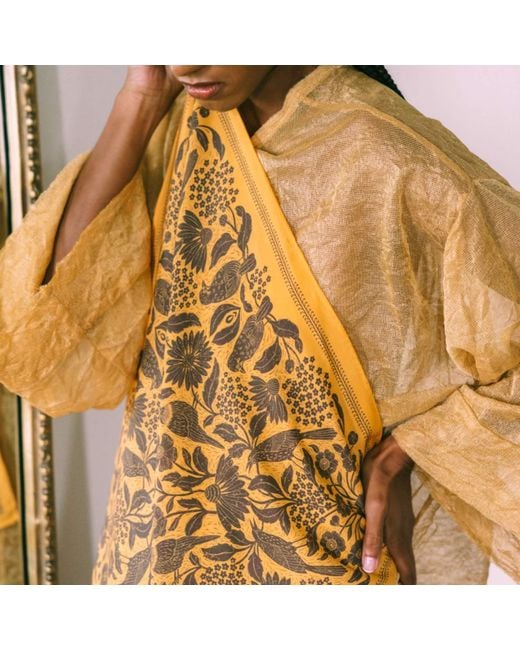 Silk&Soul Metallic Bird Scarf
