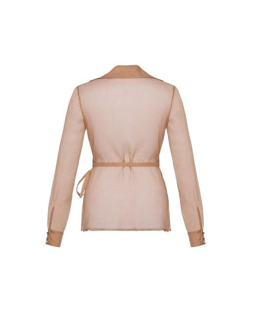 Anse Victorin Natural Neutrals Eva Silk Chiffon Blouse