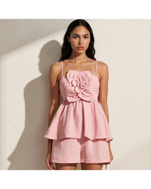 Yumi Kim Pink Piko Linen Short
