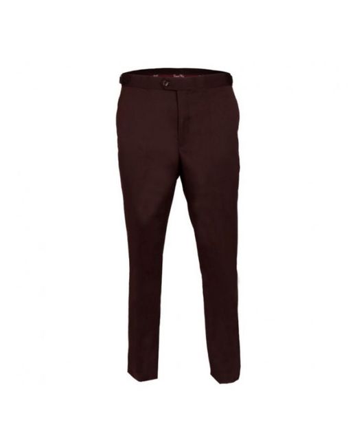 DAVID WEJ Red Aldo Plain Smart Trousers With Side Adjusters – for men