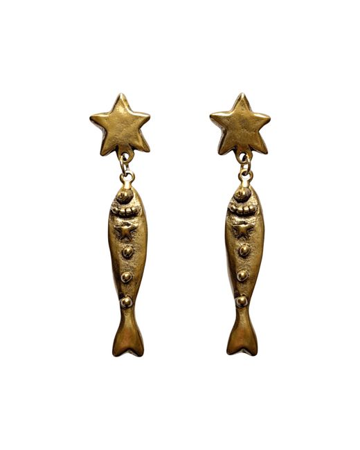 Sccollection Metallic Finn Fish Earrings