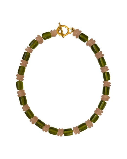Sccollection Metallic Ruby Beaded Necklace