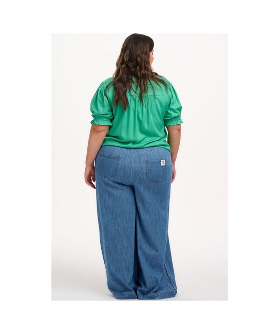 Sugarhill Green Angelique Shirred Top, Parrots Embroidery