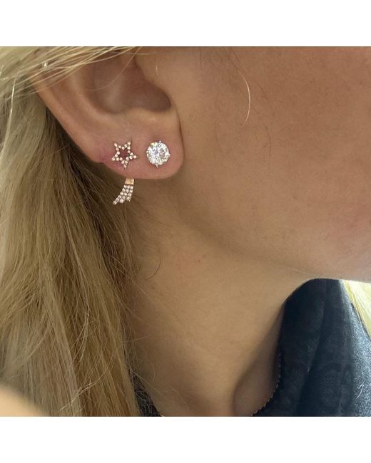 Ecce | Artisan Diamonds Metallic Single 14K Diamond Pole Star Earring Back