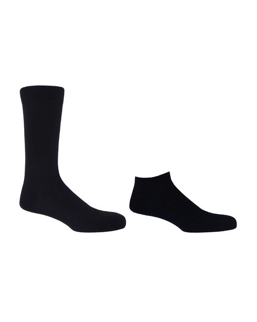Peper Harow - Made in England Blue Classic Luxury Crew & Trainer Socks Bundle for men