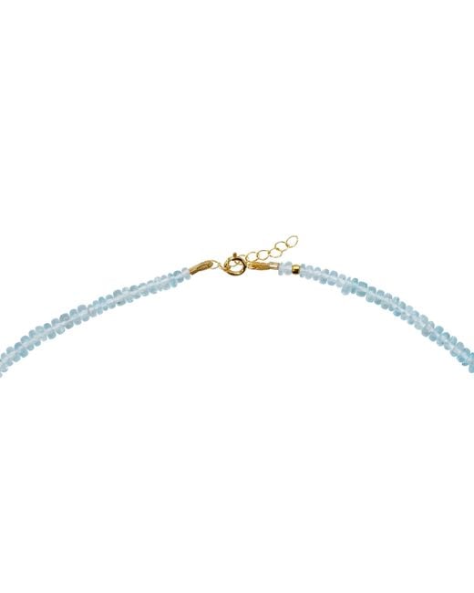 Bombyx House Metallic Birthstone March Aquamarine Bead Necklace