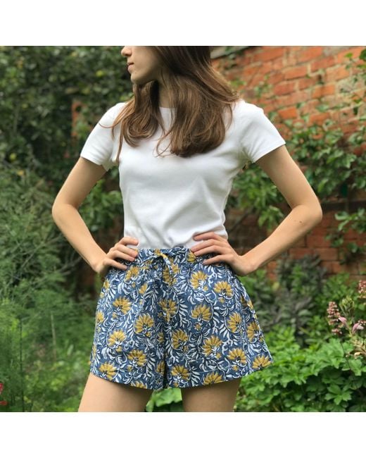 Lime Tree Design Blue Jaipur Sleep Shorts
