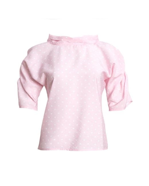 Bianca Popp Pink Puff Blouse With Collar