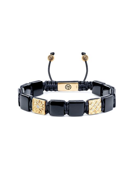 Mahigan Blue Flat-Bead Onyx Bracelet for men