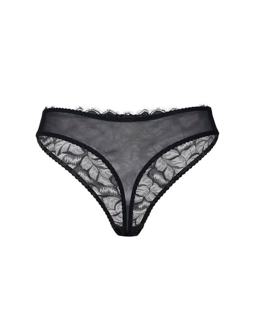 Daily Underwear Black String Panties Panther