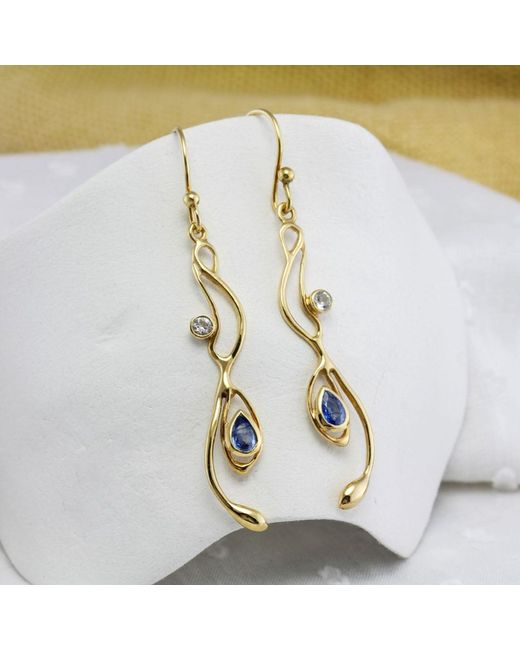 Isla Silver Metallic Sapphire And Topaz Vermeil Drop Earrings