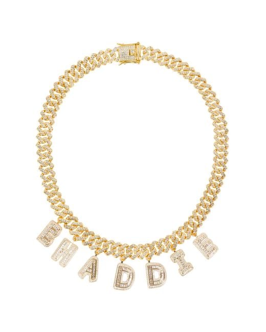 Black Cake Metallic Bhaddie And Bold Rhinestone Link Chain Statement Necklace