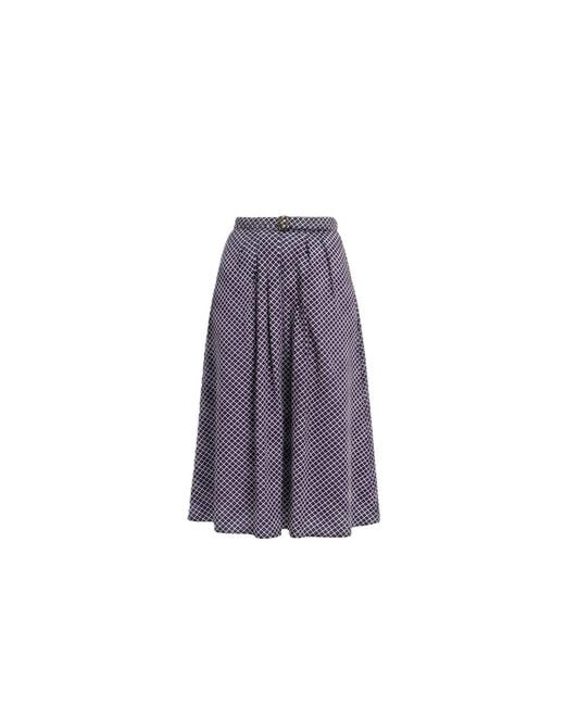 Smart and Joy Purple Flared Polka Dot Skirt