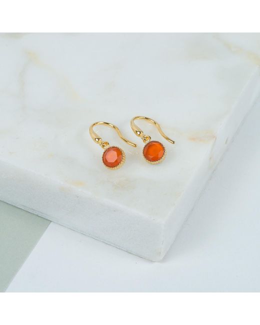 Auree Jewellery Multicolor Barcelona July Birthstone Hook Earrings Carnelian