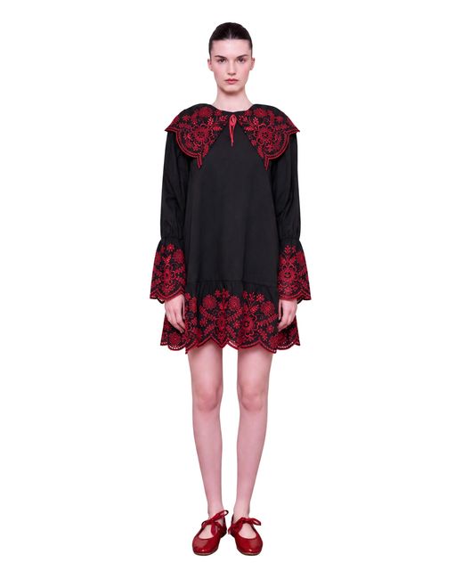 Pcfg Black The Broderie Anglaise Edit Embroidered Detail Mini Dress