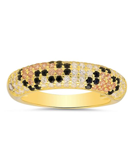 Kylie Harper Metallic Leopard Skin Pave Diamond Cz Band Ring