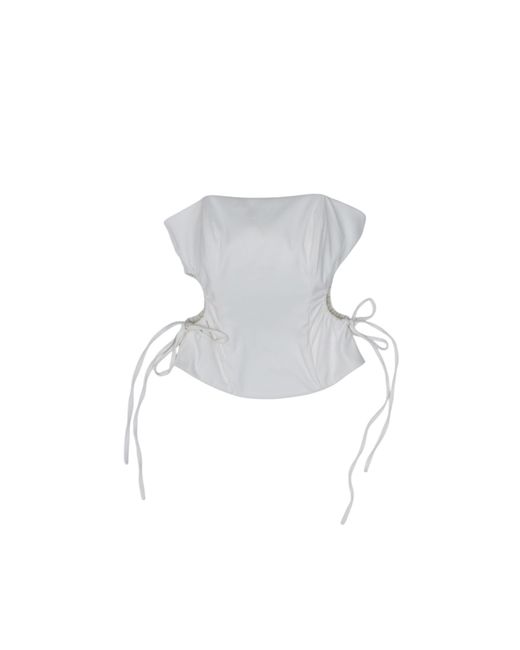 28Natelier White Sculpted Top