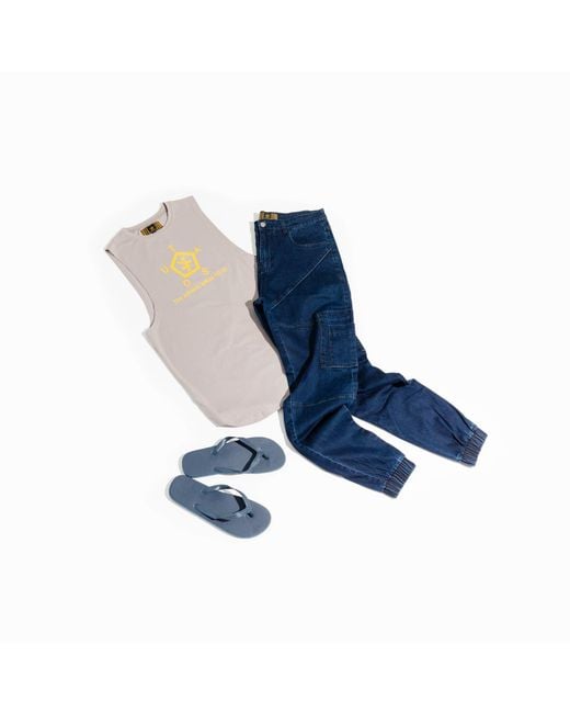 Chuks Collins Gray Logo Printed Tank Top for men