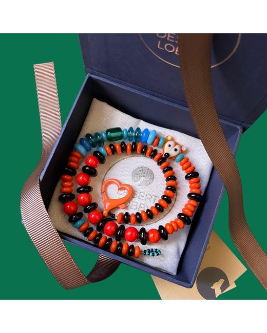 Desert Lobby Red Foxy – Playful & Glass Necklace With Handmade Murano Fox Charm