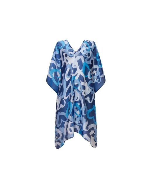 James Lakeland Blue Heart Print Kaftan