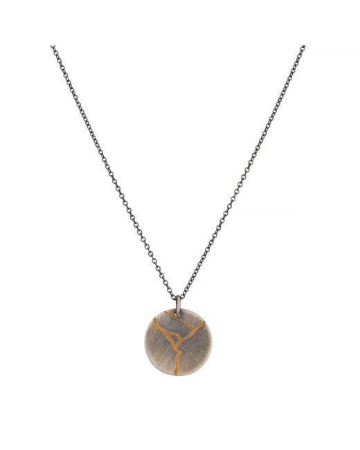 Posh Totty Designs Metallic Men's Kintsugi Disc Necklace for men
