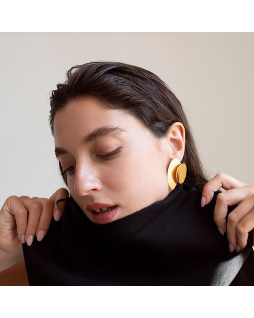 Joidart Natural Large Golden Earrings Eclipse