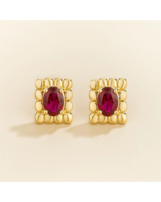 Juvetti Pink Fondi Ruby Earrings Set