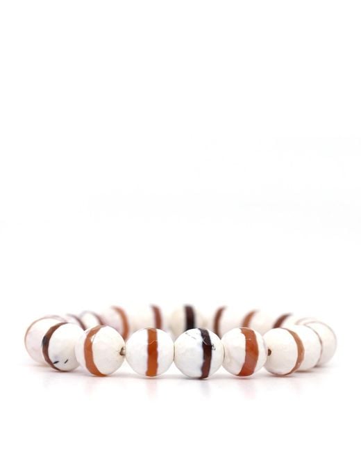 Shar Oke Pink Rustic Tibetan Agate Bracelet Set for men