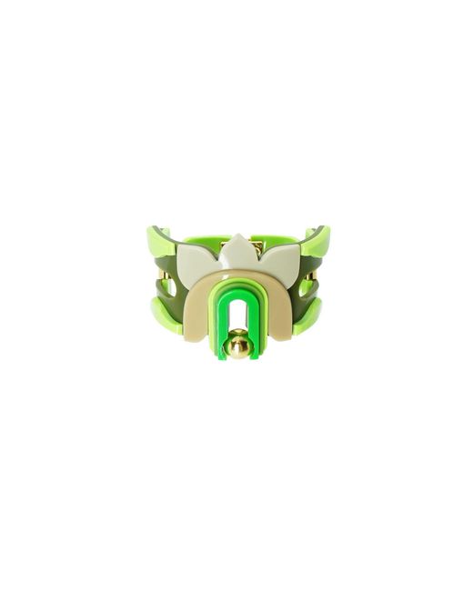 Gissa Bicalho Green Acrylic Handmade Bracelet Lilium