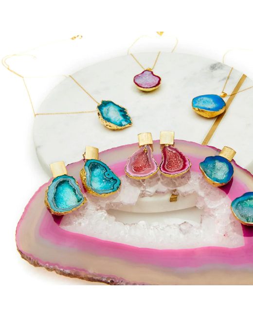 Magpie Rose Multicolor Aquamarine Rocks In The Sky Green Earrings