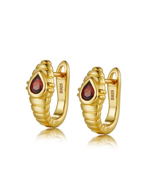 Janus Edinburgh Metallic Cobra Vermeil Garnet Earrings