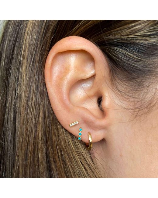 Zohreh Metallic Mini Trilogy Huggie Hoop Earring 9K