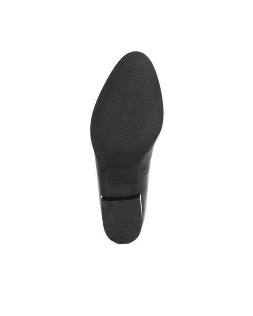 Rag & Co Black Anna Leather Slip-On Loafers