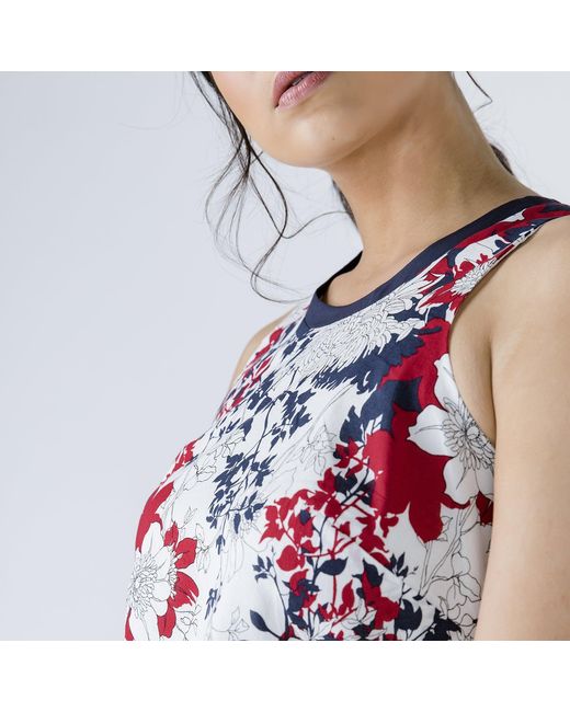 Conquista Red Floral Sleeveless Dress By Fashion