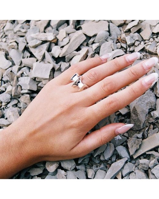 Luna Delphine White Blade Ring
