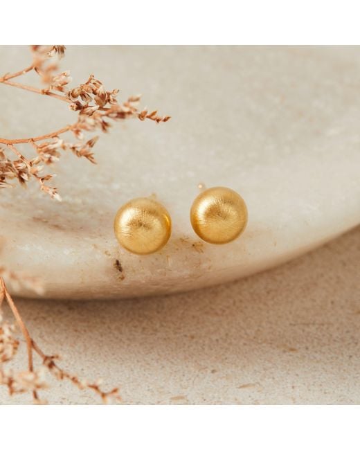 Esterah Yellow Matte Sphere Studs