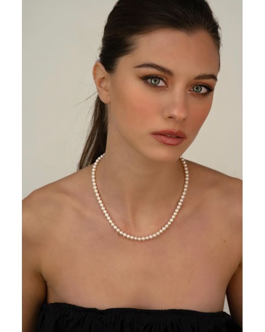 Katy Faye White Gabrielle Pearl Necklace